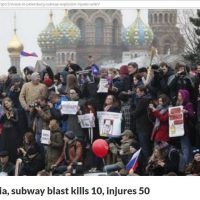 Washington Times Uses Photo of Protests for St. Petersburg Metro Blast Article