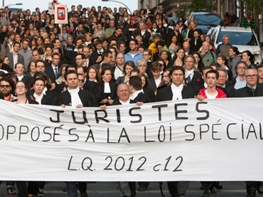 Lawyers against law: Montreal legal eagles parade against anti-rally bill