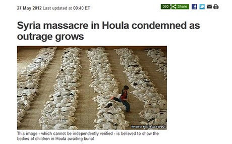 BBC News uses Iraq photo to illustrate 'Syrian massacre'
